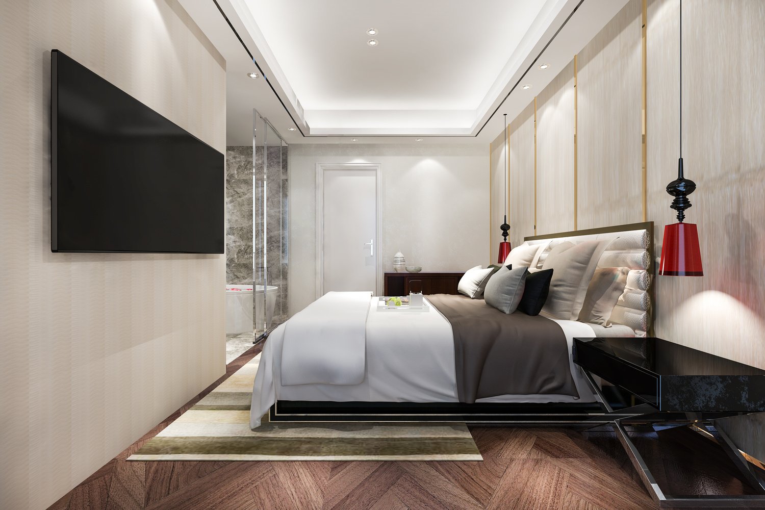 Modern Luxury Bedroom Suite and Bathroom